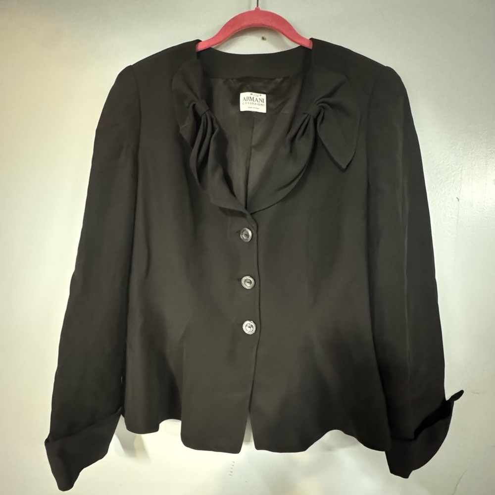 Armani Collezioni‎ Jacket Blazer women’s Black Lined Size 48 Women's Jacket